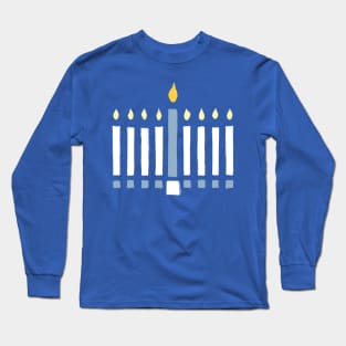 Chanukah Candle Menorah Print Card Long Sleeve T-Shirt